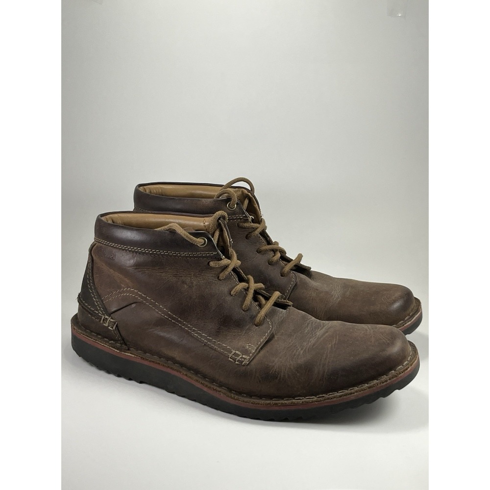 Clarks Mens Edgewick Mid Boots 11 M Brown Leather Rugged Chukka Gorpcore Dad